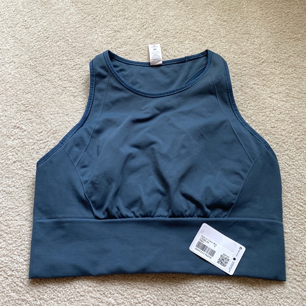 lululemon athletica High-Neck Sports Bra Tank in Slate Blue